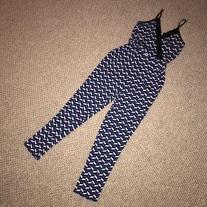 🖤Free w/ Bundle🖤 Derek Heart Cobalt Black and White Jumpsuit Size Small